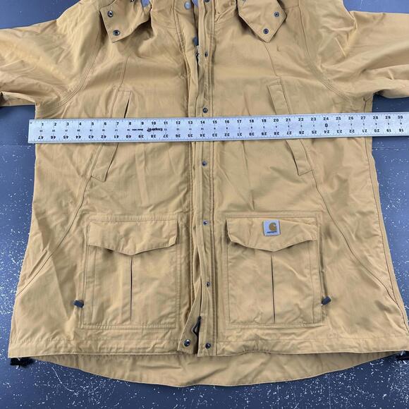 Carhartt Storm Defender Jacket Womens 2X Yellow Full Zip Loose Fit Hooded - Picture 7 of 12